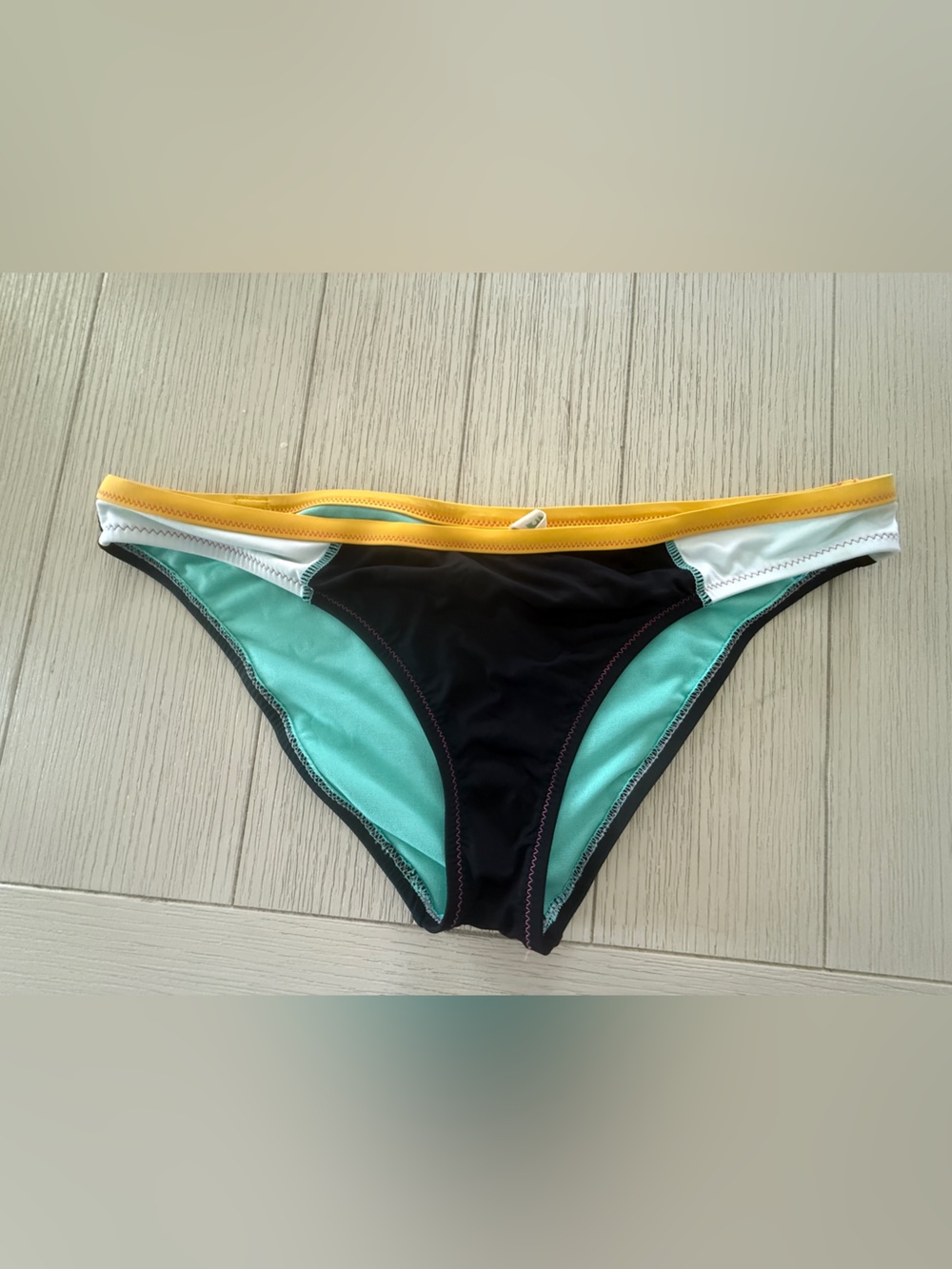 Hobie Black, Aqua & Yellow Colorblock Bikini Bottom